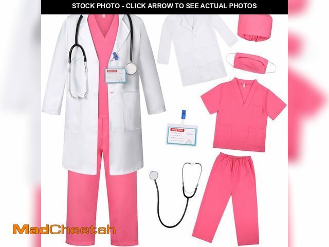 Lot 74-13569665 - Gorkonpy Doctor Costume for Kids Boys Girls Toddler Doctor Costume with Lab Coat Halloween Party Dre...