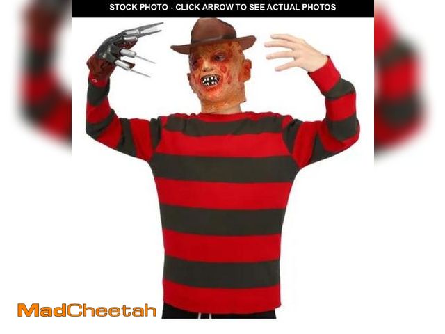 Lot 74-12385493 - Lyxaof Freddy Costume for Kids 4pcs Krueger Mask Costume Halloween Scary Freddy Sweater with Claw Gl...