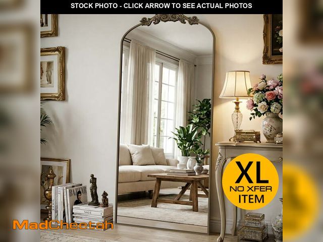 Lot 74-13780714 - Cuteday 71"x28" Arched Full Length Mirror Metal Vintage Mirror Baroque Style,Bronze - UNUSED