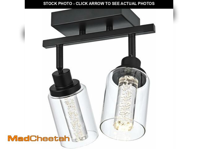 Lot 74-14366264 - MELUCEE LED Track Lighting Fixtures Ceiling 4-Light Black Semi Flush Mount Ceiling Light Bathroom Wa...