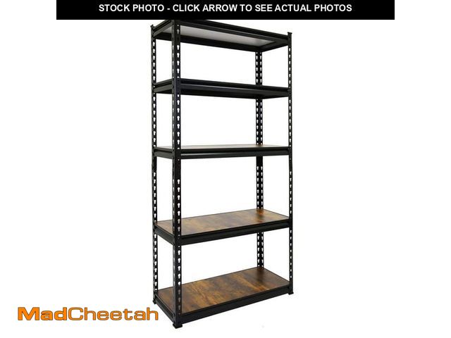 Lot 74-14290889 - KING'S RACK Black 5-Tier Boltless Tier Height Adjustable Steel Garage Storage Rack Shelving Units (3...