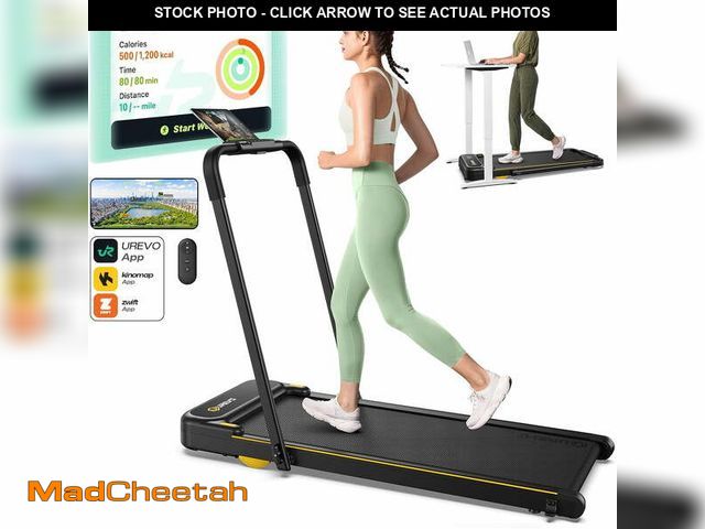 Lot 74-13640634 - UREVO Strol 2E Smart 2-in-1 Folding Treadmill, Compact Walking Pad with Safety Handle, Plug and Play...