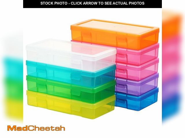 Lot 74-14270772 - OMNISAFE 9 Pack Medium Colored Plastic Hobby Art Craft Organizer, Mini Plastic Storage Containers wi...