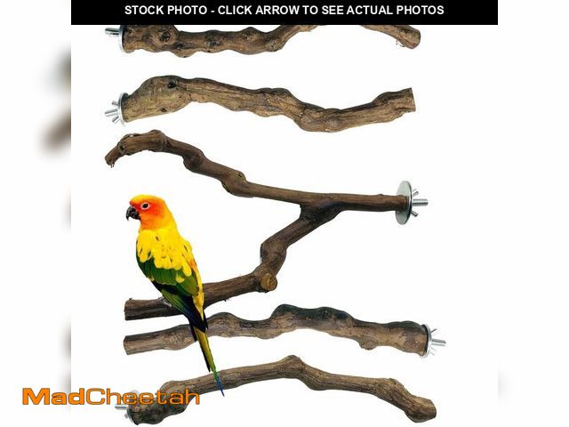 Lot 74-14205997 - Allazone 5 PCS Natural Grape Stick Perch Swing Chewing Toys for Parrot Cages, Cockatiels, Parakeets,...