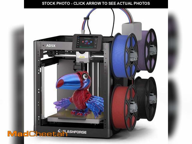 Lot 74-13146303 - Flashforge AD5X 3D Printer, Multi-Color Printer &amp; 600mm/s High Speed, 1Count, 8.7 x 8.7 x 8.7" -...