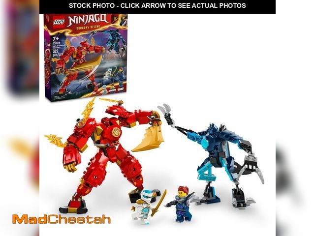 Lot 74-12604743 - LEGO NINJAGO KaiÃ¢â¬â¢s Elemental Fire Mech Action Figure, Mini Ninja Toy for Kids with Customizab...