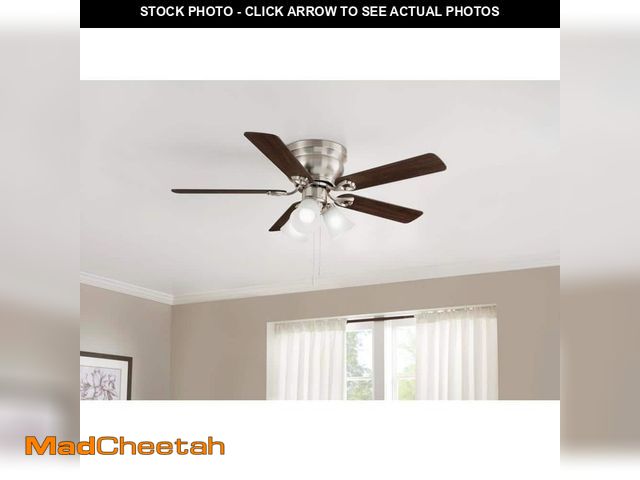 Lot 74-14222906 - Hampton Bay Clarkston II 44 in. LED Indoor Brushed Nickel Ceiling Fan with Light Kit - UNUSED