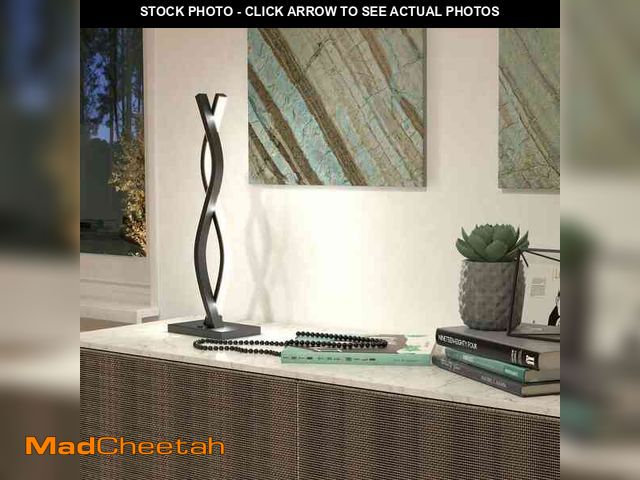 Lot 74-12670259 - Artika Wave 18 in. Black Modern Dimmable Integrated LED Table Lamp for Living Room - UNUSED