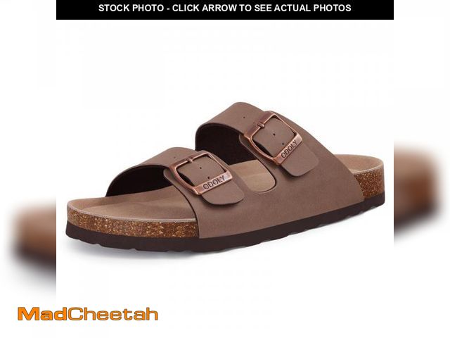 Lot 74-12119008 - ODOLY Unisex Cork Footbed Slide Sandal, Arch Support Summer Outdoor Sandals with Adjustable Buckle f...