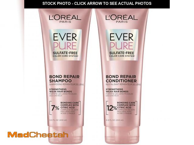 Lot 74-12438868 - L'Oreal Paris EverPure Sulfate-Free Vegan Hair Care Kit - Shampoo and Conditioner to Strengthen and ...