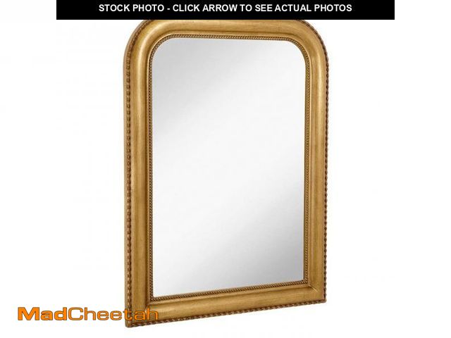 Lot 74-12386319 - Hamilton Hills 40" x 30" Classic Gold Mirror - Rich Framed Top Round Corner- Thick Arched Top Rich W...