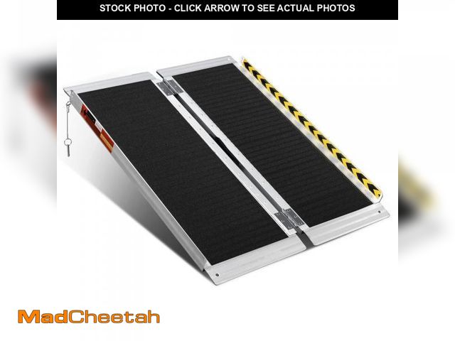Lot 74-12100405 - ORFORD Portable Wheelchair Ramp 3FT, 35.7''LÃâ28.7''W Handicap Ramps, Non-Skid Aluminum Wheel Cha...