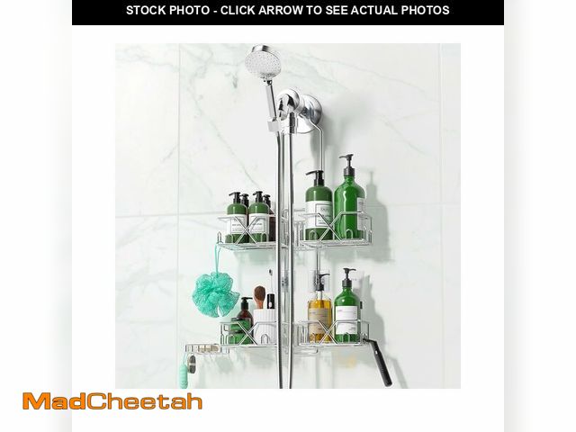 Lot 74-13629938 - Sewulidon Stainless Steel Shower Caddy Hanging for Handheld Shower Heads,Rustproof Hose Shower Organ...