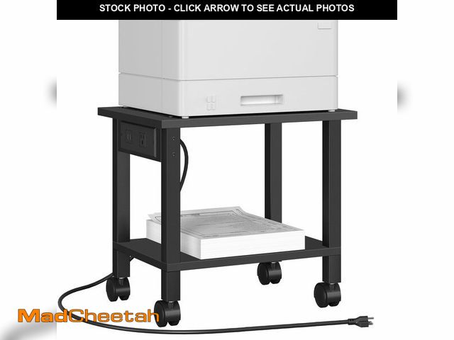 Lot 74-14214566 - TUTOTAK 2 Tier Printer Stand, Rolling Printer Cart with Power Outlets and USB Ports, Mobile Printer ...