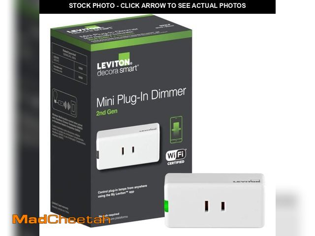 Lot 74-14606693 - Leviton Decora Smart Wi-Fi 300W Single Pole Mini Plug-In Dimmer (2nd Gen), No Hub Required, Works wi...