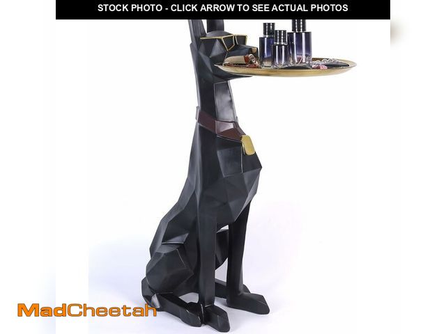 Lot 74-14348376 - (FOOT IS BROKEN )suruim Geometric Dog Accent Table with Tray Butler Statue Animal Side Table for Mod...