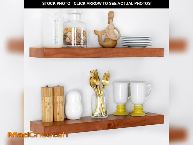 Lot 74-12540844 - Homeforia 24inch Oak Floating Shelf for Wall, High End Solid Real Wood 24 inches Long Floating Shelv...