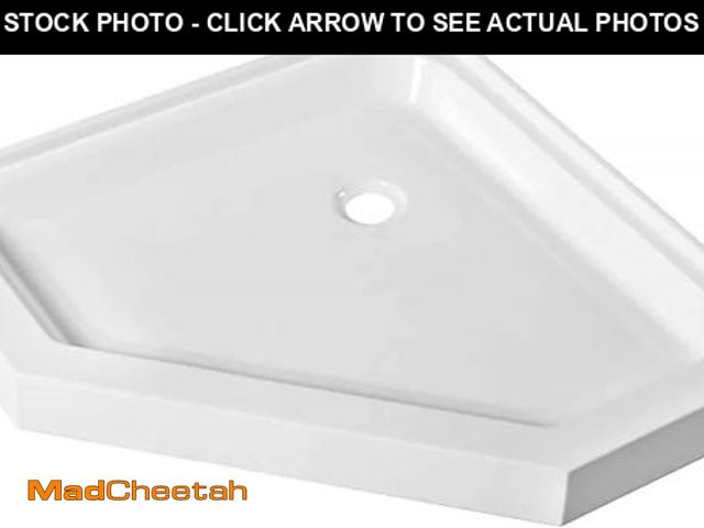 Lot 74-12396640 - Fine Fixtures Neo Angle Corner Acrylic Shower Base - Non-Slip Textured Surface Shower Floor Pan 32" ...