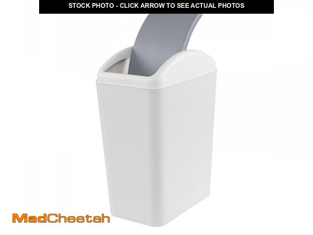 Lot 74-11554286 - Nicesh 4.5 Gallon Swing Top Trash Can, Plastic Garbage Can with Swing Lid (Gray) - USED