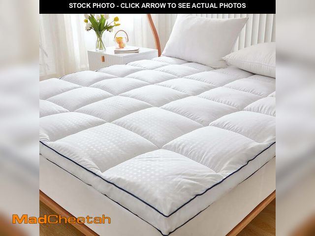 Lot 74-12764244 - JUSTLET Extra Thick King Mattress Topper, Cooling Mattress Pad Cover, 2" Mattress Topper with 8-21 I...