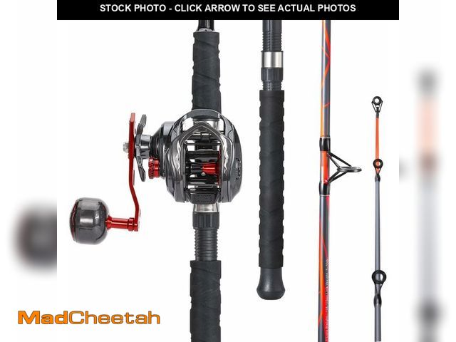 Lot 74-14251078 - Sougayilang Baitcaster Rod Reel Combo, Carbon&amp;Glass Composite 7'0" Fishing Pole with 400 Size Ca...