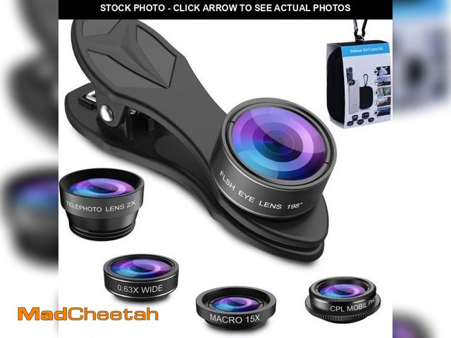 Lot 74-12118057 - MIAO LAB 5 in 1 Phone Camera Lens Kit -0.63X Wide Angle Lens &amp; 15X Macro Lens+190ÃÂ°Fisheye Len...