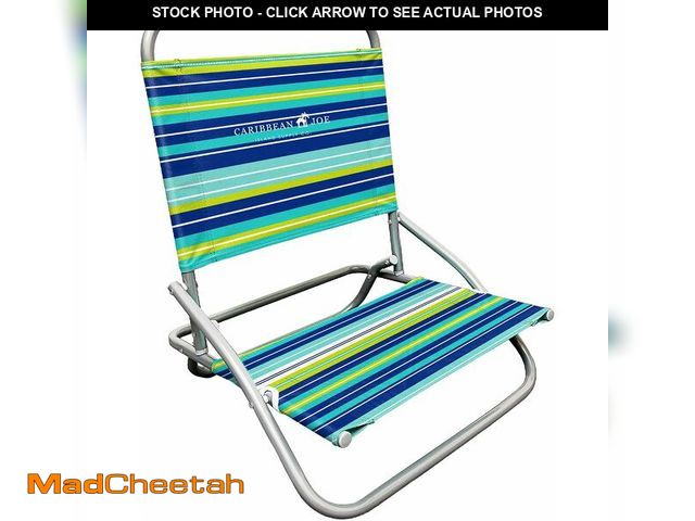 Lot 74-14349282 - Caribbean Joe Folding Beach Chair, 1 Position Lightweight and Portable Foldable Outdoor Camping Acce...