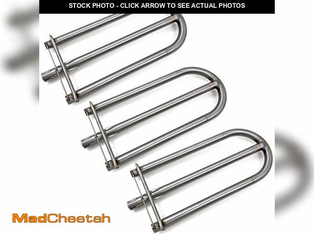 Lot 74-13709462 - Direct store Parts DA110 (3-pack) 18 1/8" x 7 13/16" Stainless Steel Burner Replacement for Alfresco...