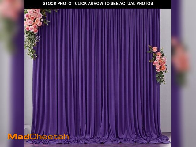 Lot 74-14263145 - 10 ft x 10 ft Wrinkle Free Purple Backdrop Curtain for Parties, Polyester Purple Photo Backdrop Drap...