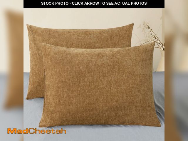 Lot 74-12710294 - CaliTime Throw Pillow Covers Decorative 20 X 26 Inches Pack of 2 Cozy Chenille Standard Pillow Shams...