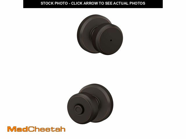 Lot 74-12716848 - SCHLAGE F40 BWE 716 GSN Greyson Collection Bowery Privacy Lock Knob, Aged Bronze - UNUSED