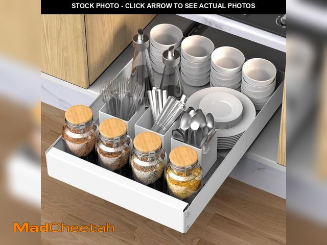 Lot 74-10328842 - Pull Out Cabinet Organizer 16.5Ã¢â¬ÂD x 11.8Ã¢â¬ÂW x 2.3Ã¢â¬ÂH Heavy Duty Slide Out Pantry She...