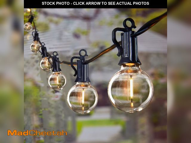 Lot 74-12451579 - Brightown LED Outdoor String Lights - 150FT Patio Lights with 75 Shatterproof Clear Dimmable Edison ...