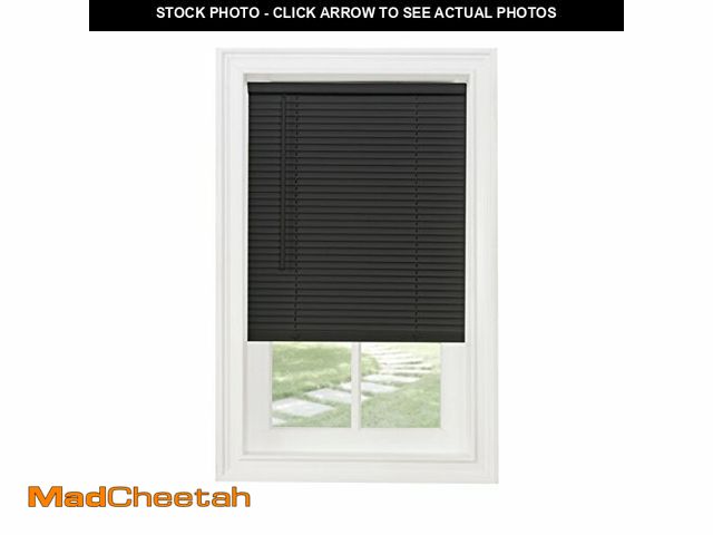 Lot 74-12632896 - Cordless Light Filtering Mini Blind - 23 Inch Width, 64 Inch Length, 1" Slat Size - Black - Cordless...