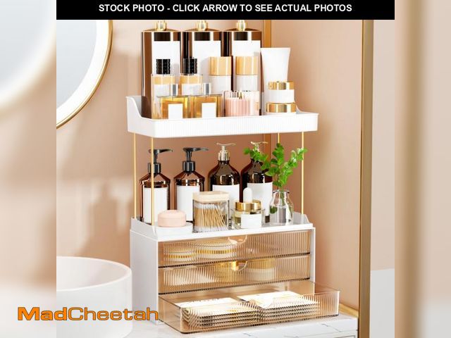 Lot 74-12221008 - StorBin 3 Drawers Makeup Organizer - 5 Tier Bathroom Organizers and Storage, Versatile Perfume Vanit...