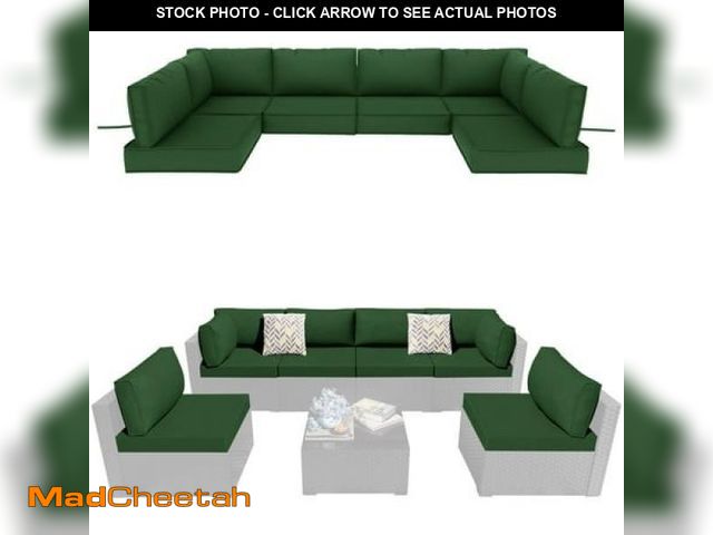 Lot 74-12475254 - Geemuslly 14-Piece Outdoor Sectional Replacement Cushion Set  Waterproof Patio Cushions for 6-Seat F...