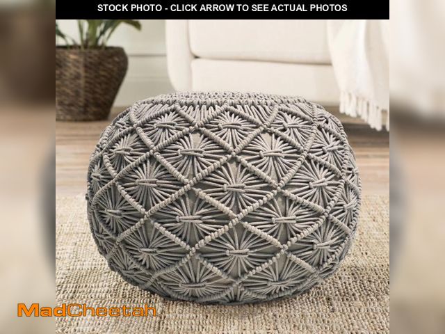Lot 74-5011786 - Dakota Fields Phelan 20" Wide Round Pouf Ottoman APIN1276 Fabric: Gray - UNUSED