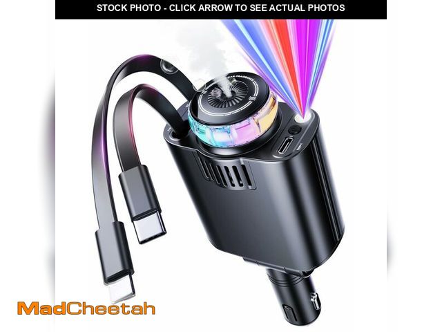 Lot 74-12705269 - Retractable Car Charger with Starlight and Aromatherapy, 5 in 1 USB C Car Charger Adapter Fast Charg...