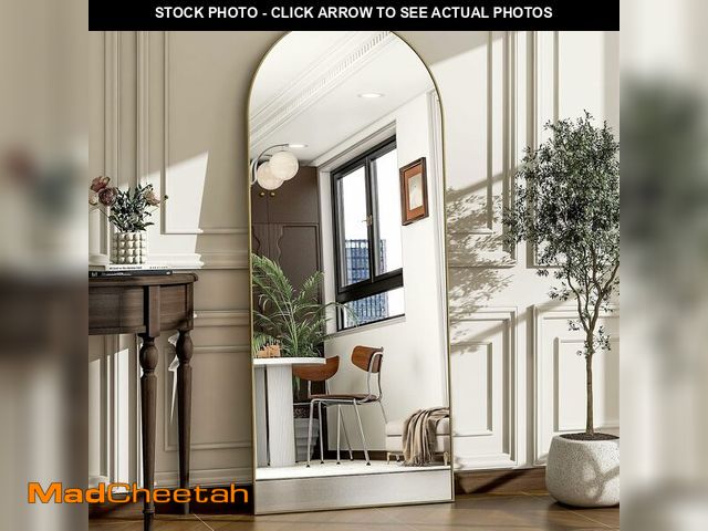 Lot 74-14611995 - WISSMIELS 57" x 20" Arched Full Length Mirror - Wall Mounted/Floor Mirror Aluminum Alloy Frame Full ...