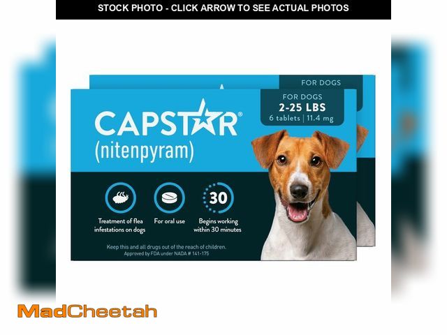 Lot 74-14207162 - Capstar (Nitenpyram) Fast-Acting Oral Flea Treatment for Dogs 2-25 Lbs, Vet-Recommended Medication T...