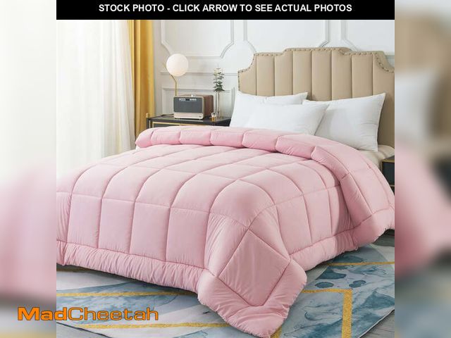 Lot 74-14371731 - IGI Twin Comforter, Pink | All Season Down Alternative Duvet Insert, Adult, Unisex, 64x88in - USED