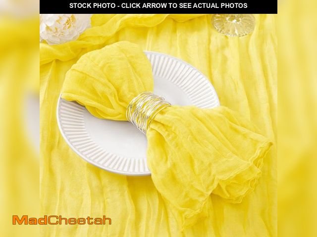 Lot 74-12214908 - DeZerlor 30 Pack Lemon Yellow Cheesecloth Napkins Washable Summer Yellow Cloth Napkins Set of 30 Cot...