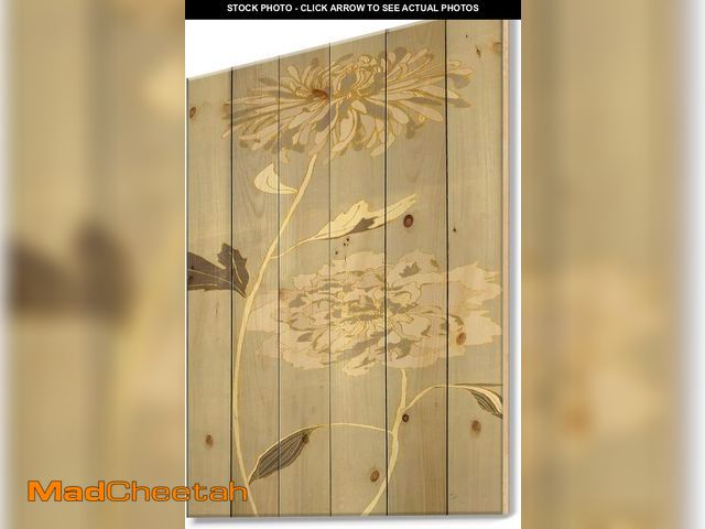 Lot 74-12508325 - DesignQ Gold Metallic Floral Garden Ii Traditional Wood Wall Decor, Gold Wood Wall Art, Large Floral...