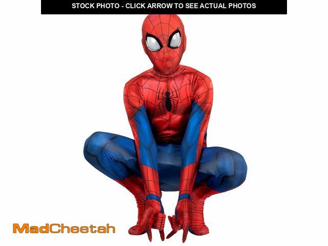 Lot 74-12703343 - Marvel Spider-Man Official Youth Deluxe Zentai Costume - Deluxe Two-Way Stretch Spandex with Invisib...