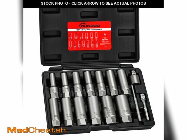 Lot 74-14055468 - 16pcs Bolt Extractor Kit, Stripped Bolt Extractor Set, Deep Long Easy Out Set, Lug Nut Remover Socke...