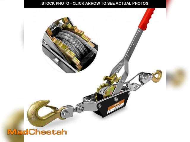 Lot 74-12050267 - KITUYOTO Come Along Winch Tool 2T, 10FT 2 Gear Come Along Power Ratchet Puller Tool with Cable 2 Hoo...