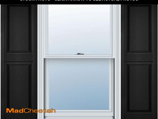 Lot 74-12098183 - Ekena Millwork Lifetime Vinyl LP2S12X03900BL Standard Two Equal Panel Vinyls, Raised Panel Vinyl Shu...