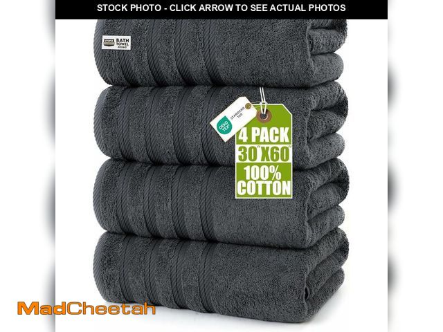 Lot 74-13720963 - Utopia Towels 4 Pack Premium Extra Large Bath Towels Set, (30 x 60 Inches) 100% Ring Spun Cotton, Li...