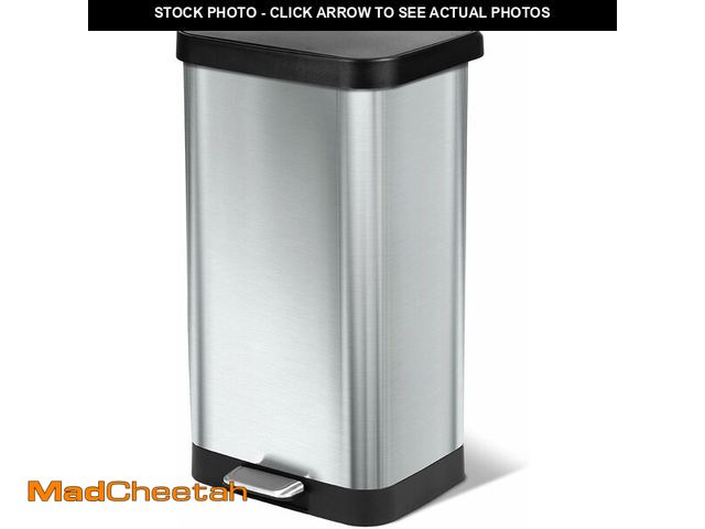 Lot 74-13709684 - Glad Stainless Steel Step Trash Can with Clorox Odor Protection | Large Metal Kitchen Garbage Bin wi...