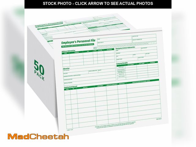 Lot 74-14425387 - Dinifee 50 Pcs Employee Record File Folders, 9.5 x 12in Employee Record File Jacket, Personnel Files...